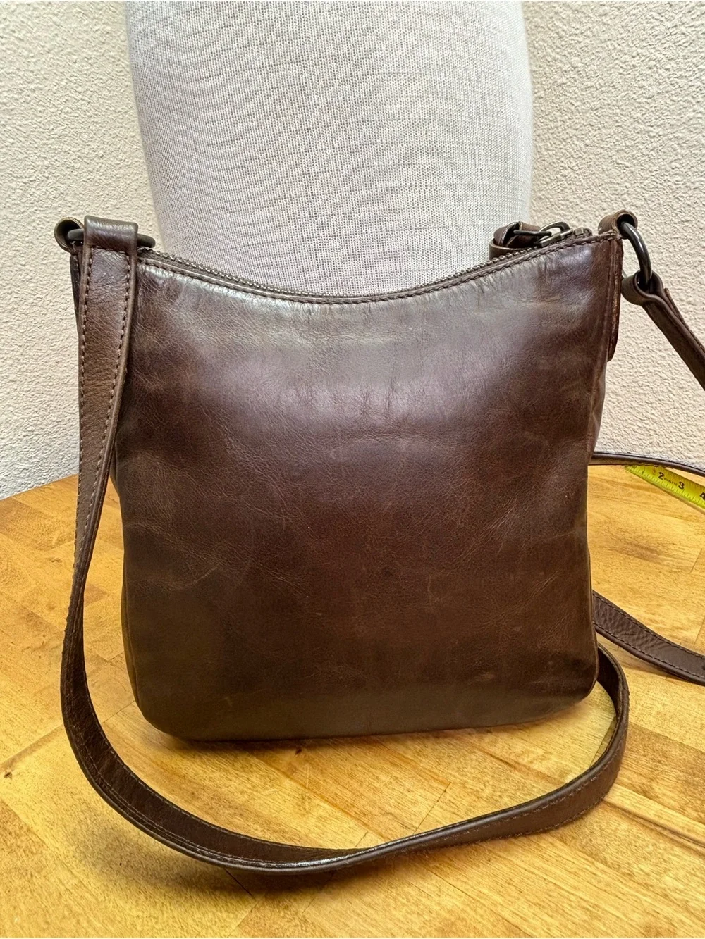 Frye Melissa Leather Crossbody Bag Dark Brown Cognac Small Purse DB0354